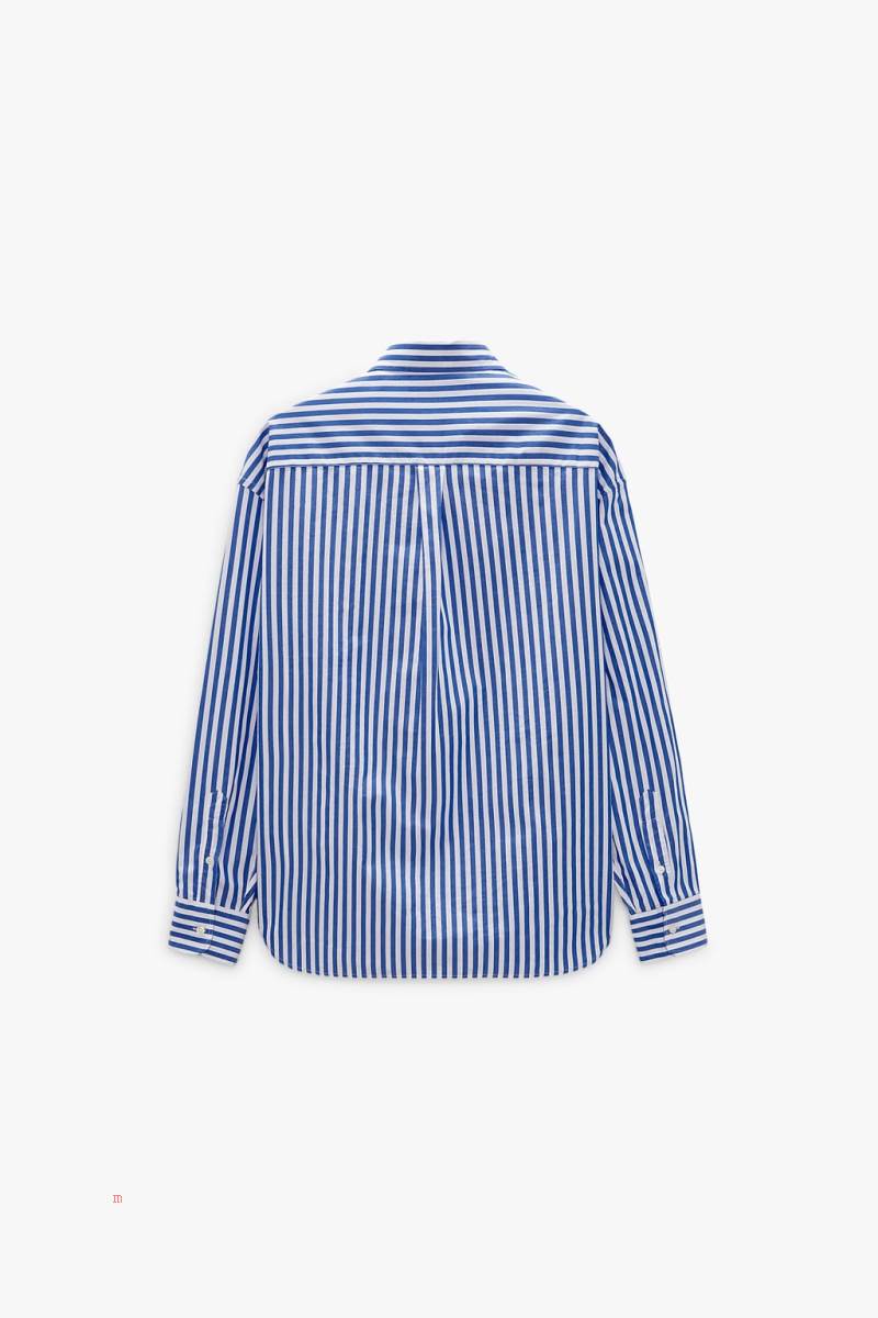 ZARA STRIPED BY JAVIER S. MEDINA Skjorta Herr Blå | RXSMF-5627