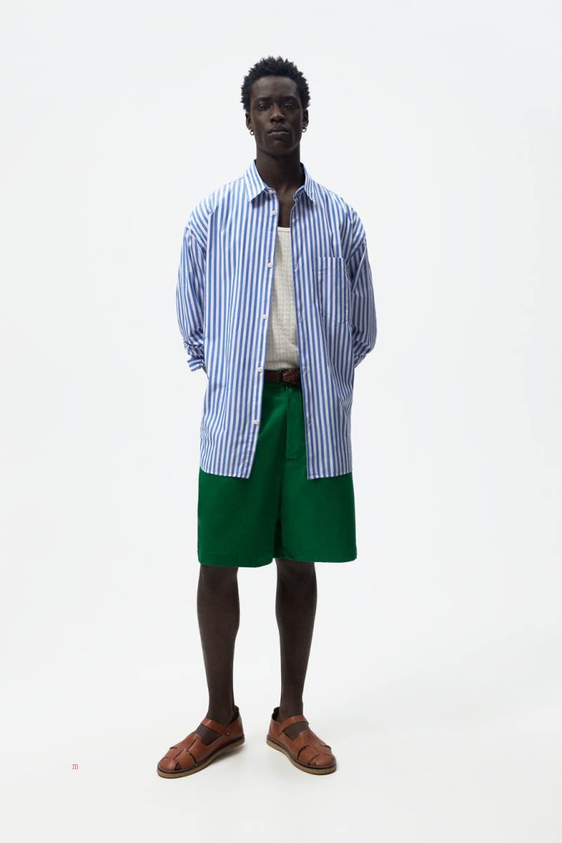 ZARA STRIPED BY JAVIER S. MEDINA Skjorta Herr Blå | RXSMF-5627