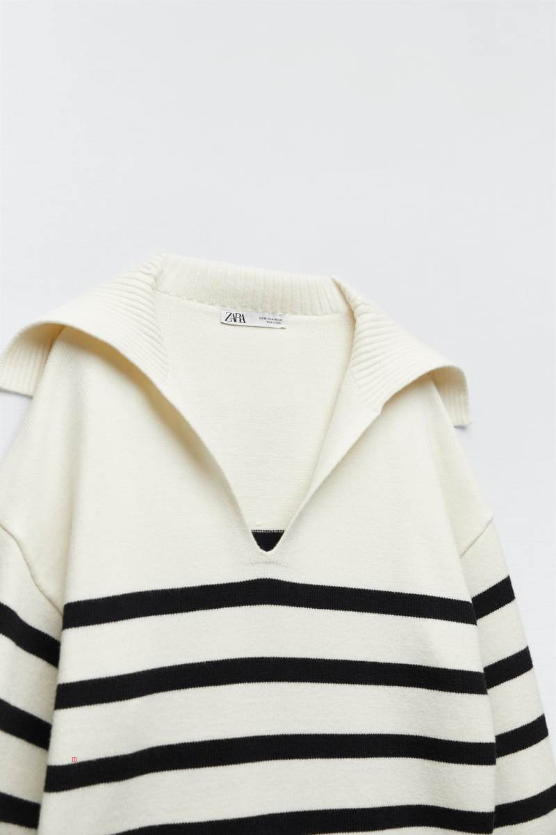 ZARA STRIPED KNIT Tröjor Dam Blå | QZRGP-4276