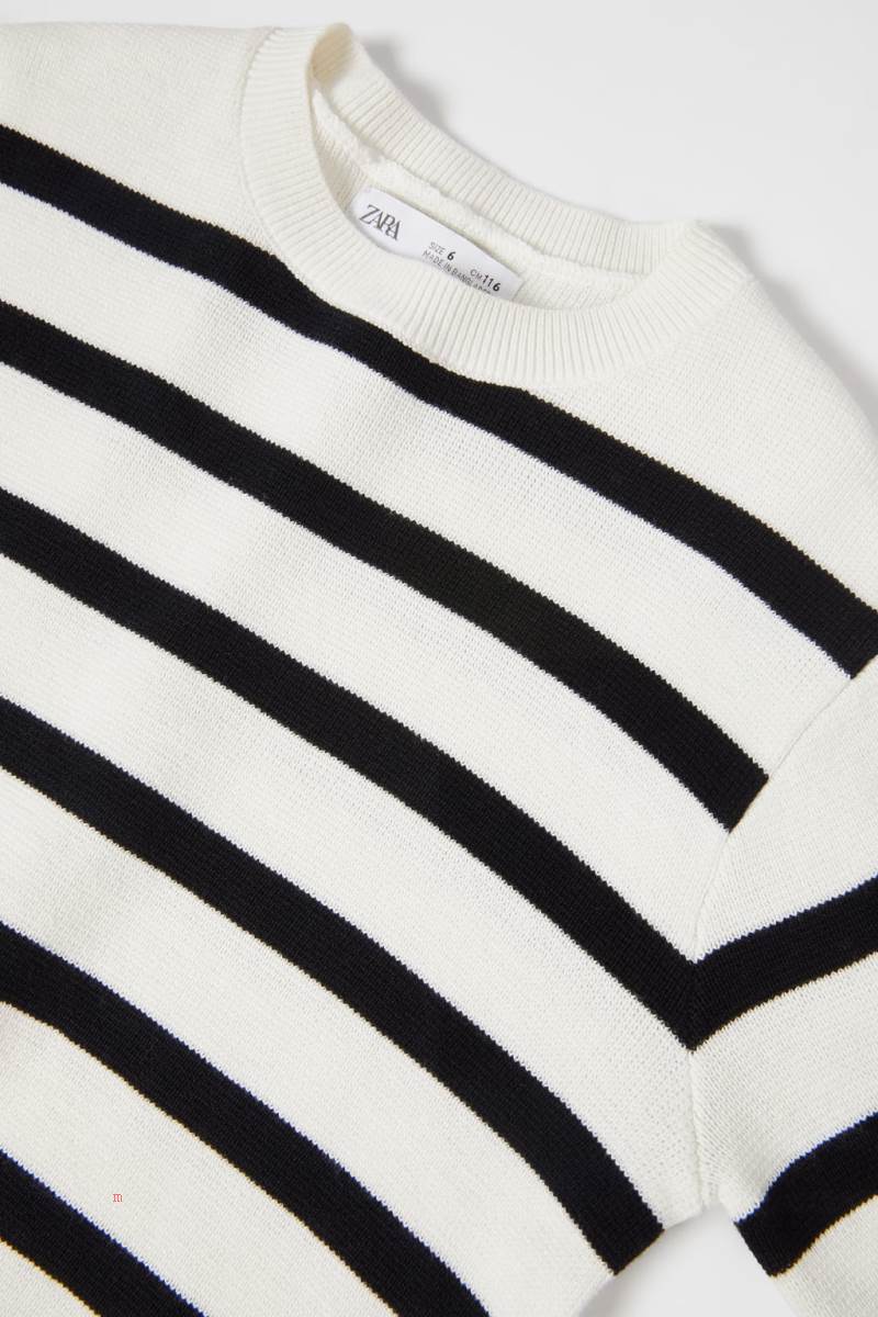 ZARA STRIPED KNIT Tröjor Pojke Marinblå Blå | VLKQE-5310
