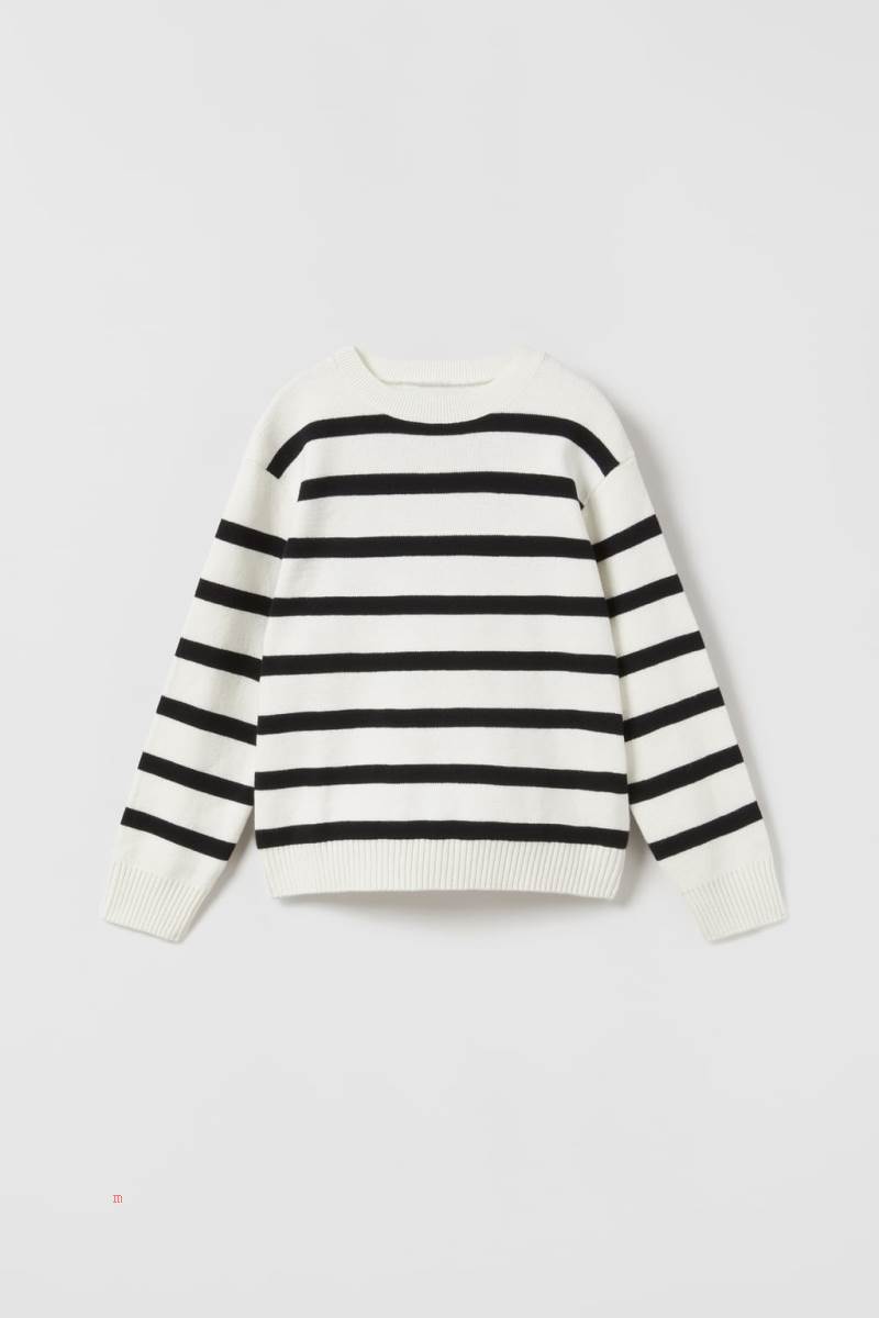 ZARA STRIPED KNIT Tröjor Pojke Marinblå Blå | VLKQE-5310