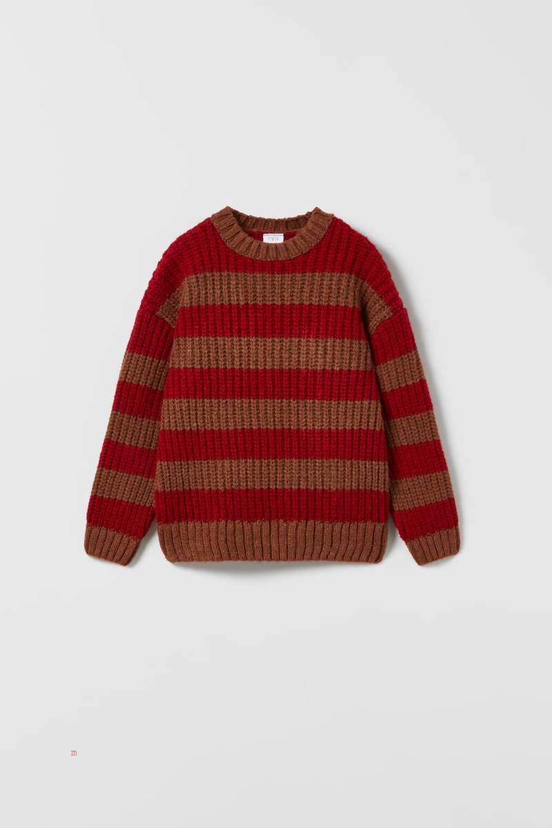 ZARA STRIPED KNIT Tröjor Pojke Röda | KJRGP-3782