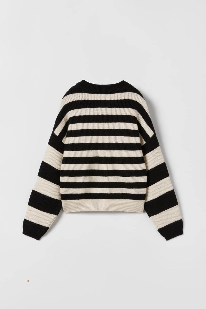 ZARA STRIPED KNIT Tröjor Tjej Stripes | GKZNJ-2038