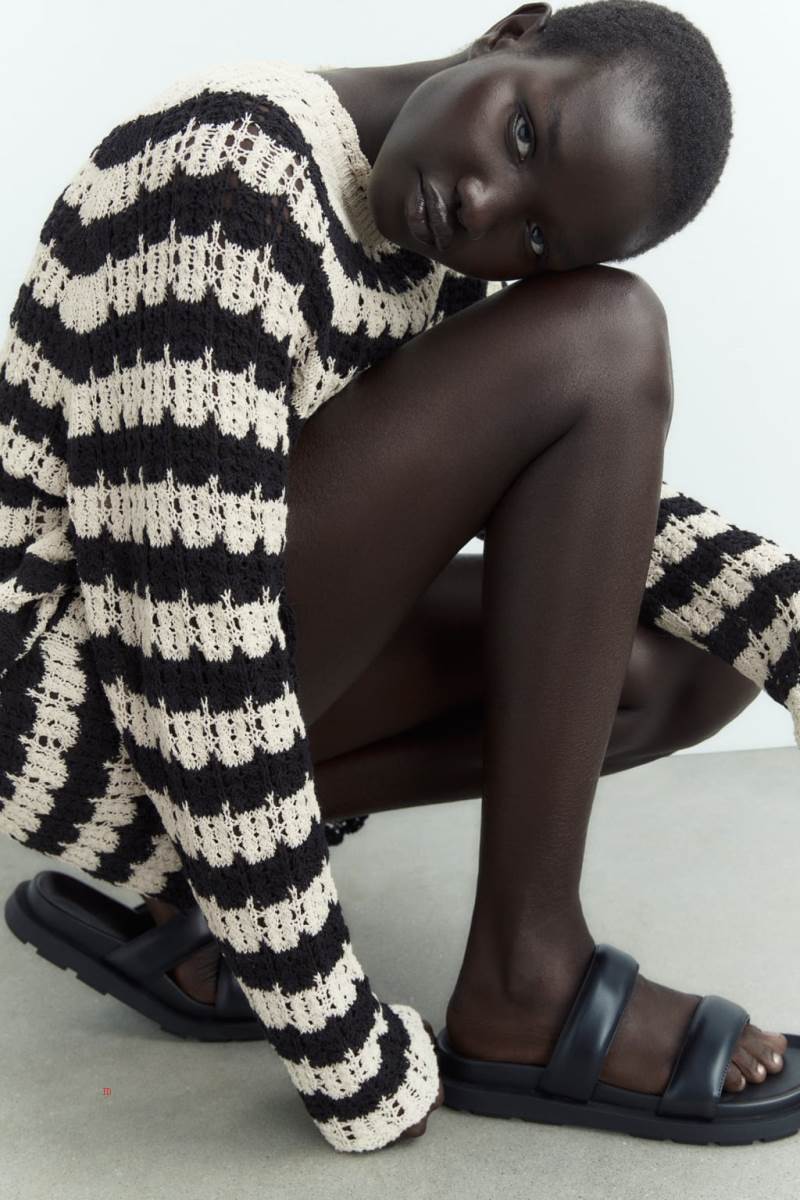 ZARA STRIPED POINTELLE KNIT Tröjor Dam Stripes | VBQXJ-0152