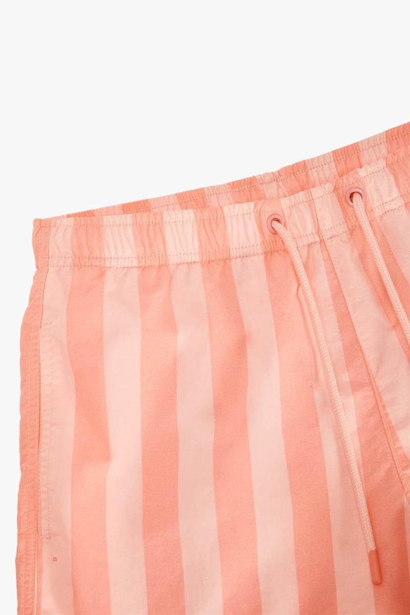 ZARA STRIPED PRINT SWIMMING TRUNKS Badkläder Herr Rosa | OZBUA-9261