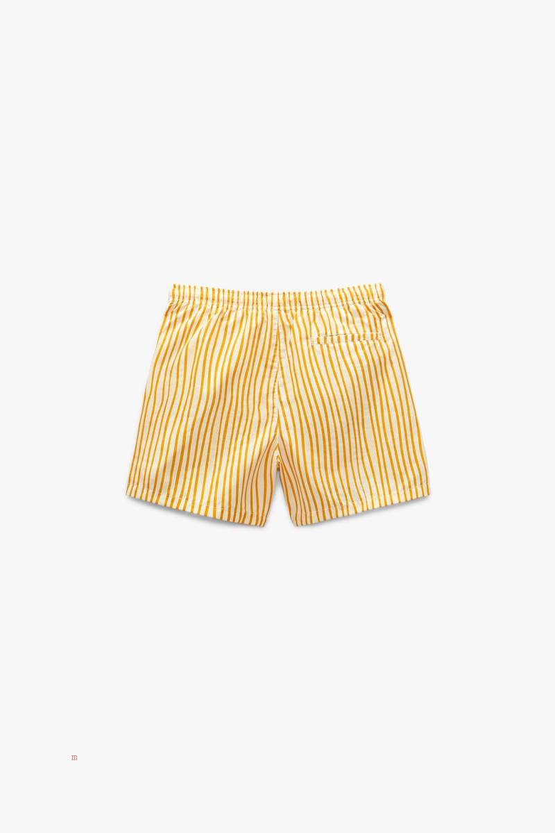 ZARA STRIPED PRINT SWIMMING TRUNKS Badkläder Herr Gula | SWVLQ-8192