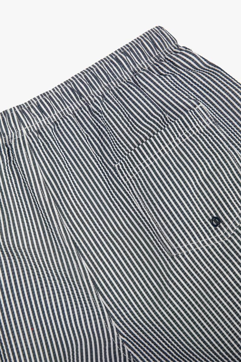 ZARA STRIPED SEERSUCKER SWIMMING TRUNKS Badkläder Herr Marinblå Blå | RVNAJ-7349