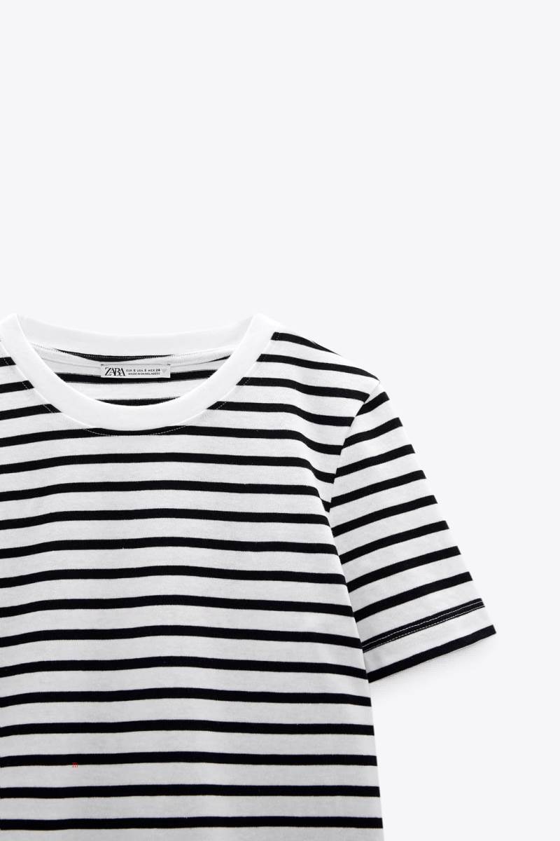 ZARA STRIPED T-shirt Dam Stripes | XZPLC-5690