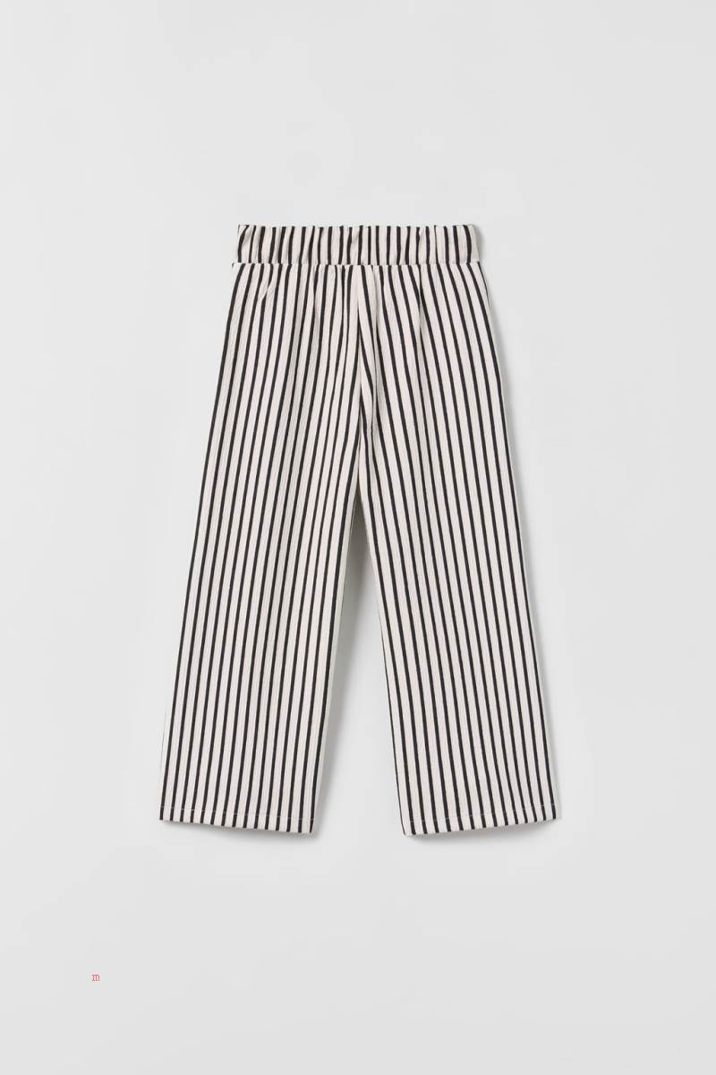 ZARA STRIPED WITH BUTTONS Byxor Tjej Blå | DJGEV-9015