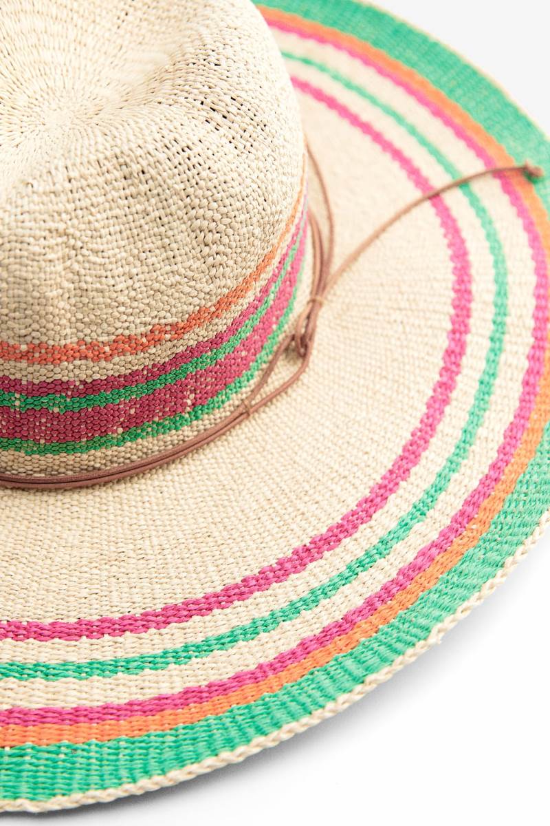ZARA STRIPED WOVEN Hatt Dam Gröna | PRUXG-2510