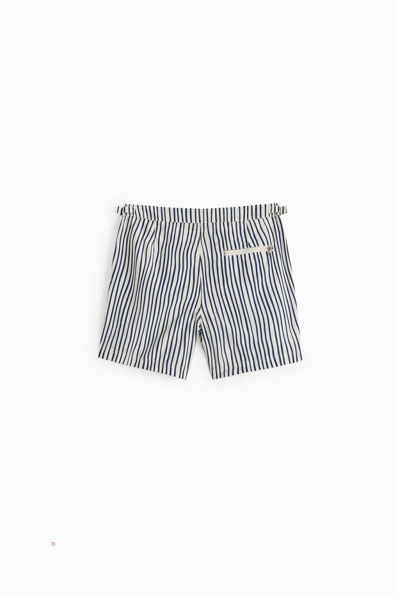 ZARA STRIPE PRINT SWIMMING TRUNKS Badkläder Herr Blå | FYUDW-9548