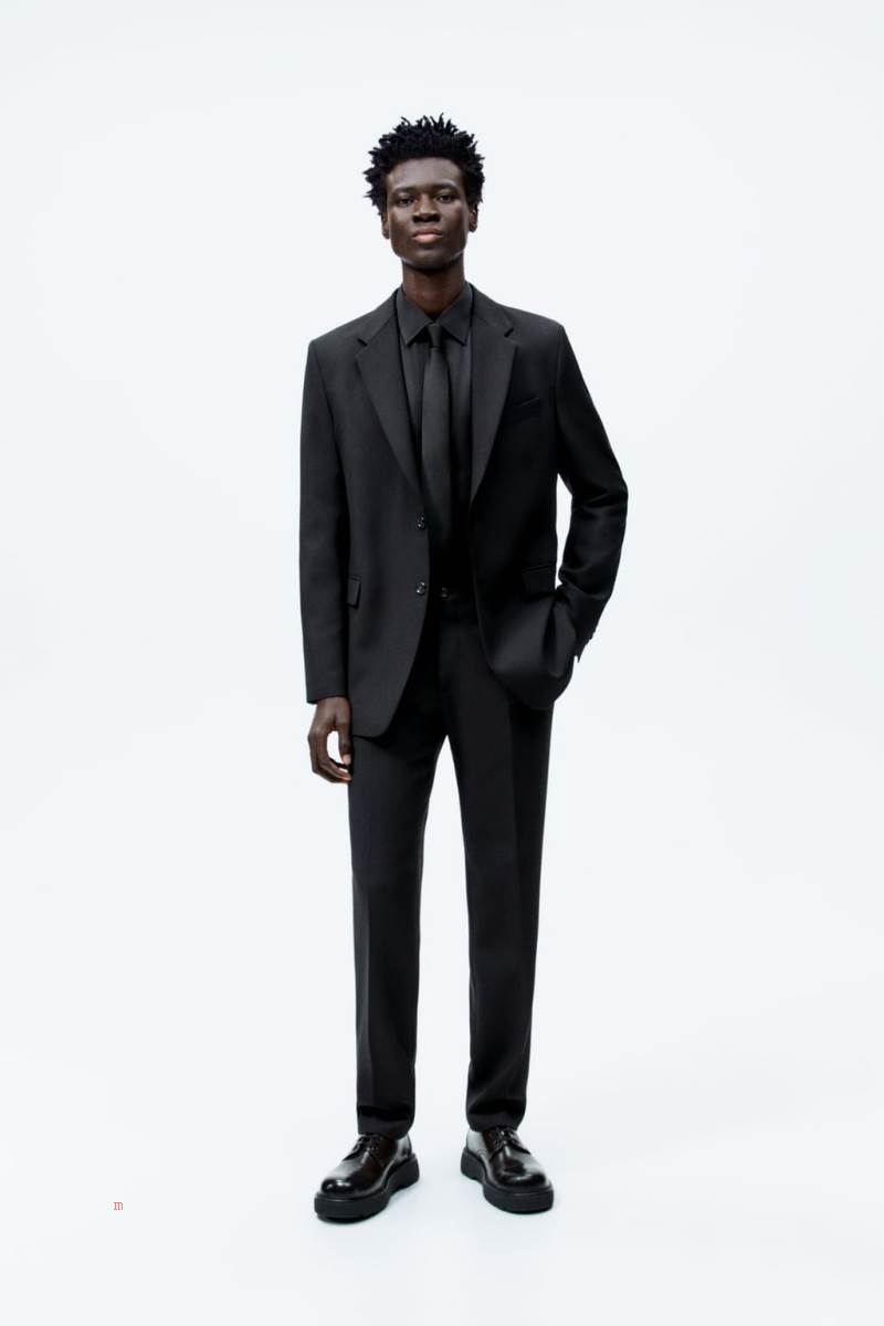 ZARA SUIT Blazers Herr Svarta | ZHYCT-8642