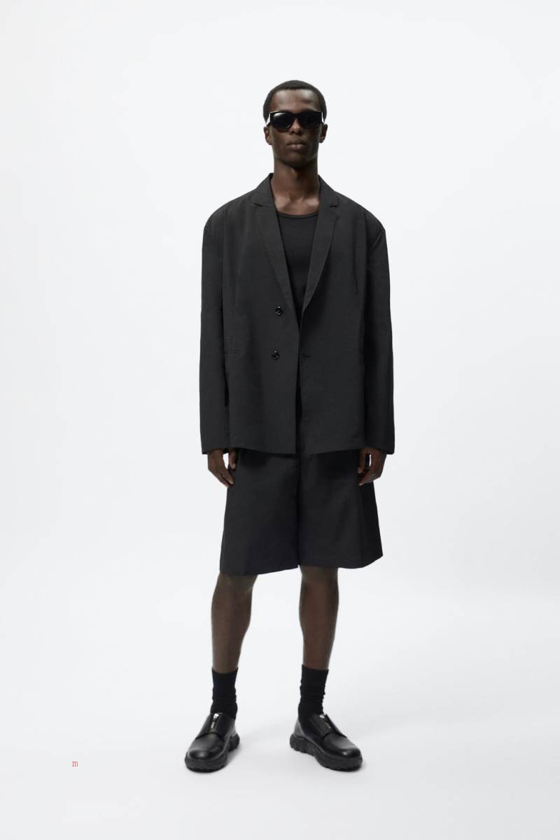 ZARA SUIT TECHNICAL Blazers Herr Svarta | MRNXV-6732