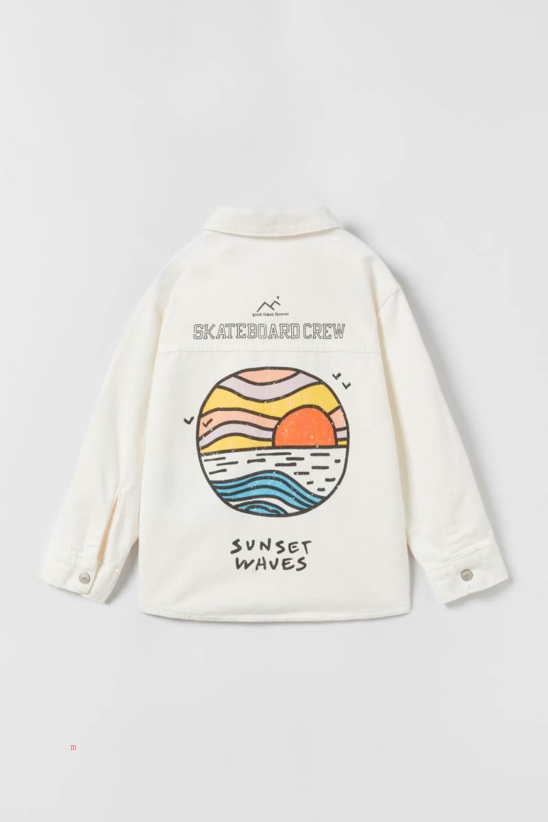 ZARA SUNSET TWILL Övertröja Pojke Vita | FJLOB-2017