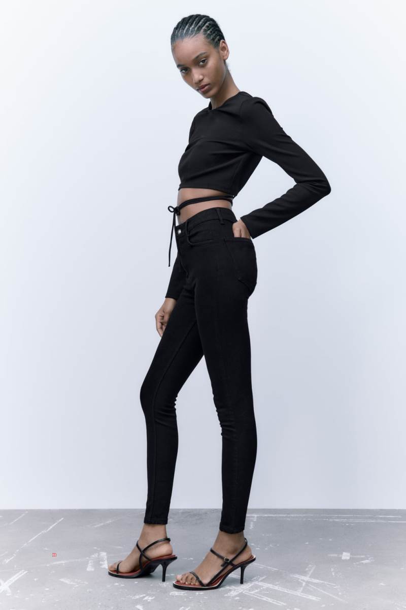 ZARA SUPER ELASTIC TRF JEGGINGS Jeans Dam Svarta | EAQTH-0369