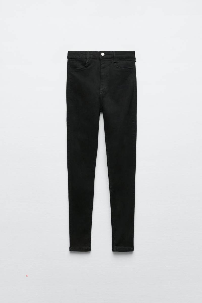 ZARA SUPER ELASTIC TRF JEGGINGS Jeans Dam Svarta | EAQTH-0369