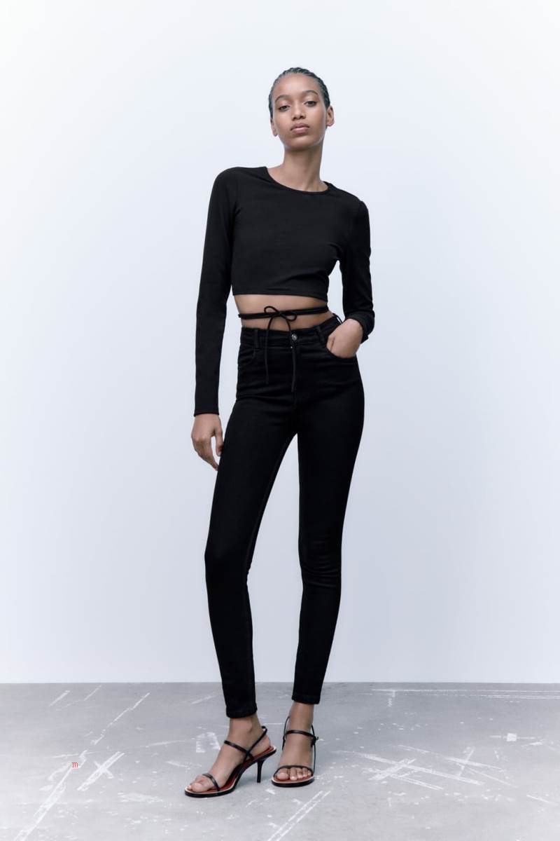 ZARA SUPER ELASTIC TRF JEGGINGS Jeans Dam Svarta | EAQTH-0369