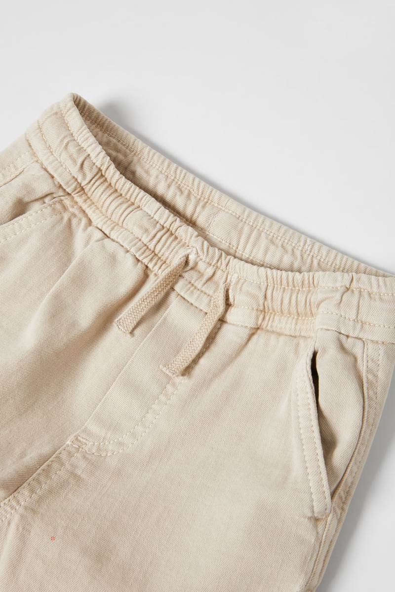 ZARA SUPER STRETCH CARGO Mjukisbyxor Pojke Bruna | NPIKQ-7134