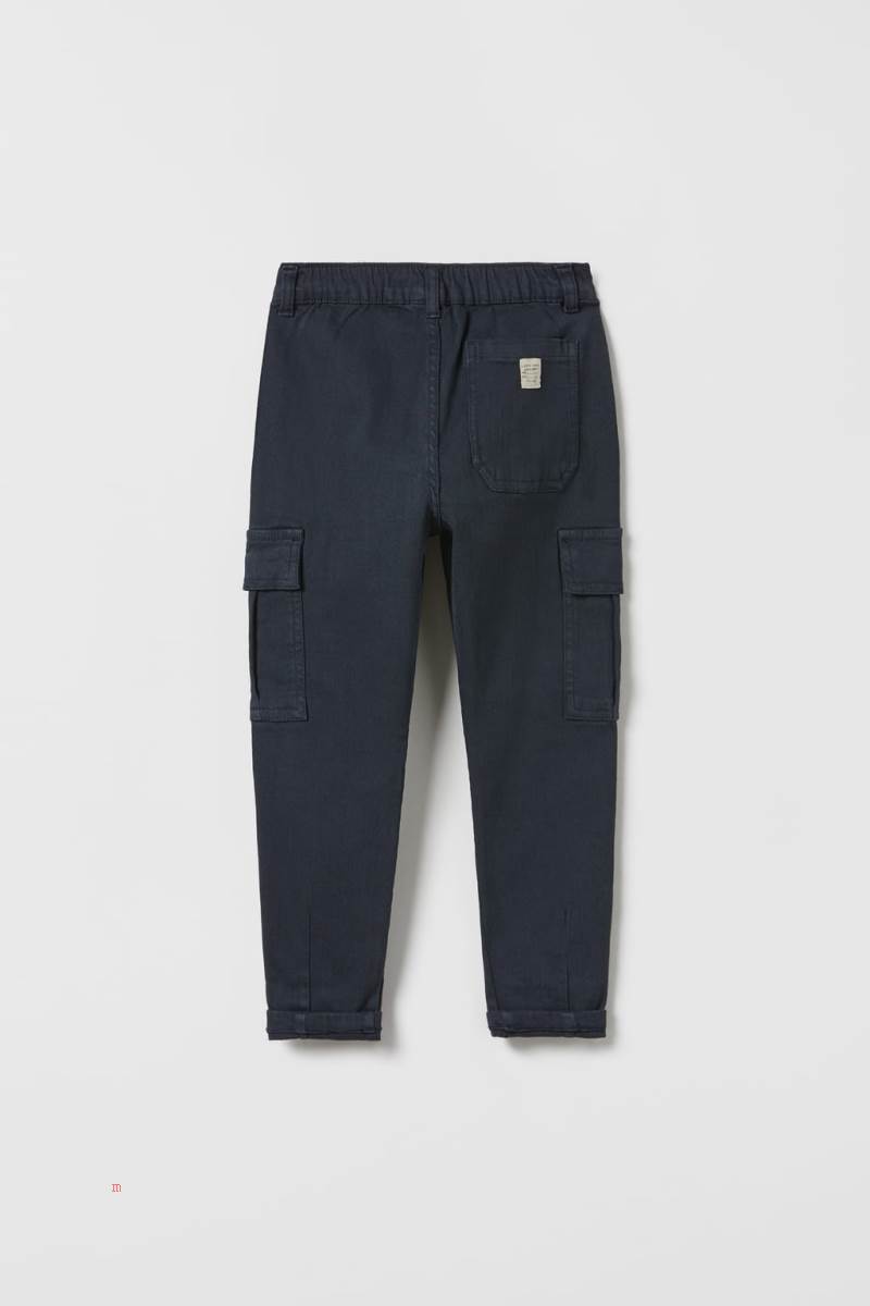 ZARA SUPER STRETCH GARMENT DYE CARGO Byxor Pojke Blå | WXBZL-0653