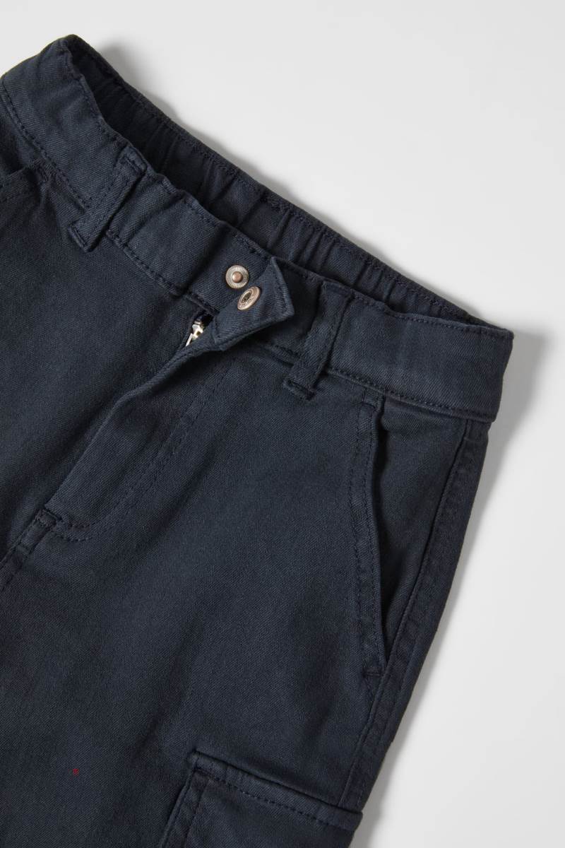 ZARA SUPER STRETCH GARMENT DYE CARGO Byxor Pojke Blå | WXBZL-0653