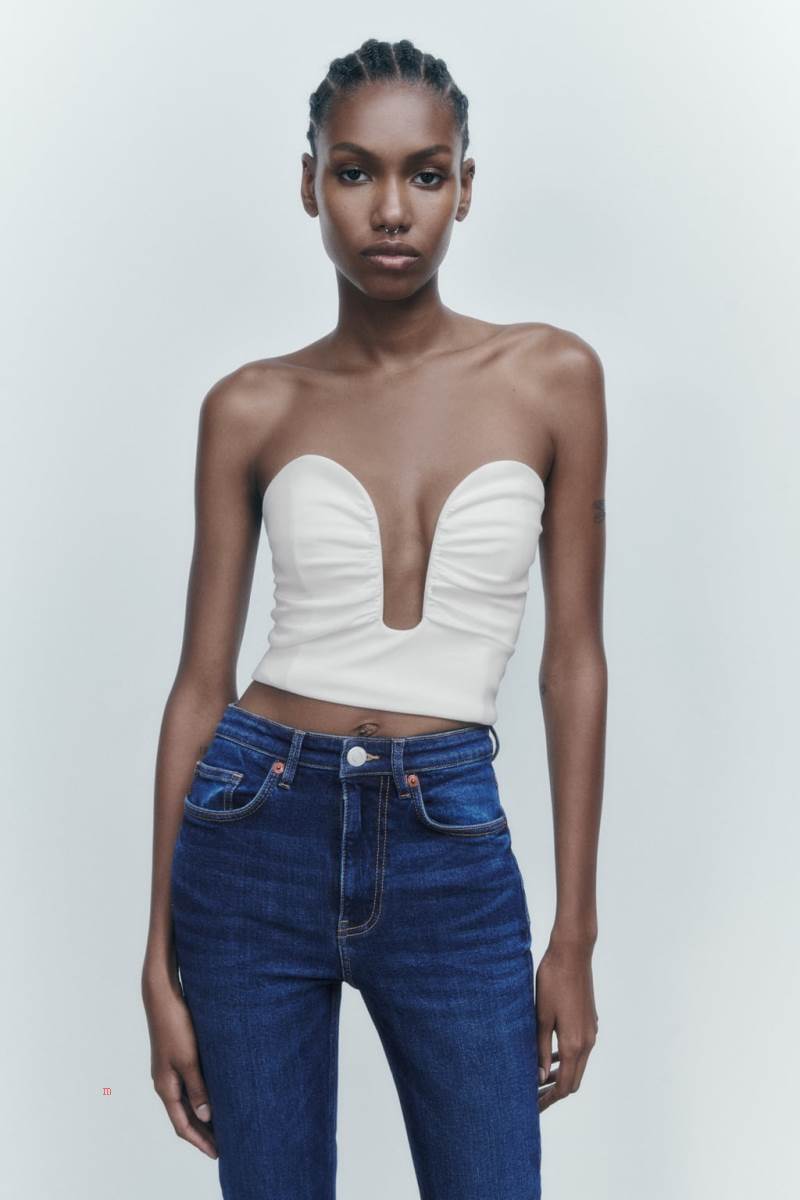 ZARA SWEETHEART NECKLINE Crop Top Dam Vita | IEMLC-3495