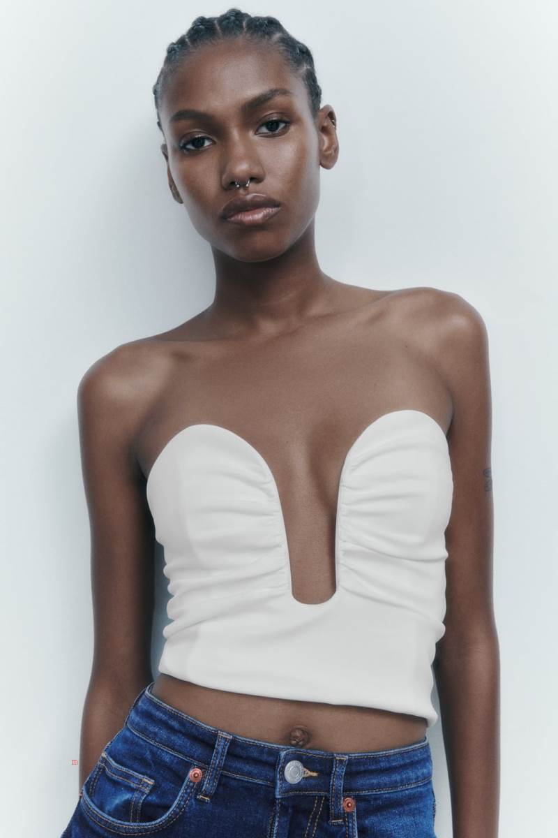 ZARA SWEETHEART NECKLINE Crop Top Dam Vita | IEMLC-3495