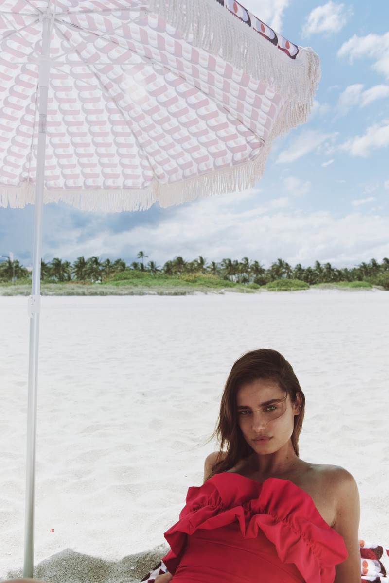 ZARA SWIMSUIT WITH MAXI RUFFLE Baddräkter Dam Röda | DRTVH-5812
