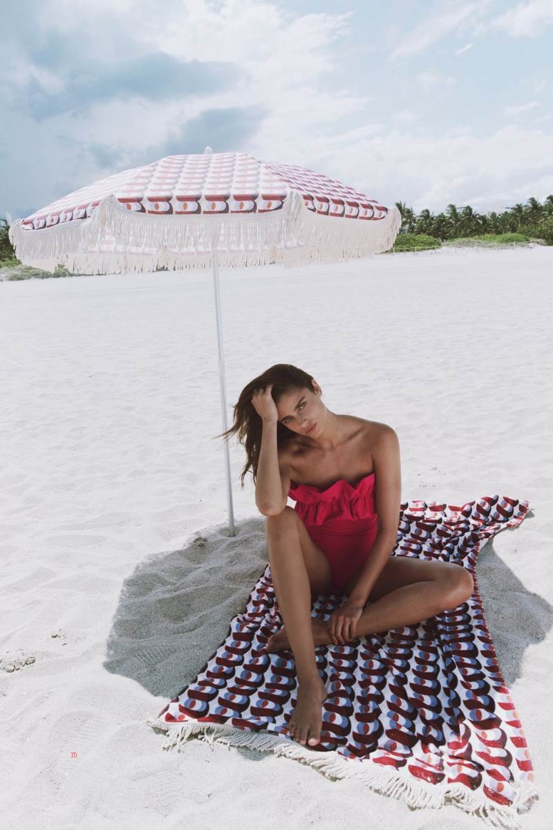 ZARA SWIMSUIT WITH MAXI RUFFLE Baddräkter Dam Röda | DRTVH-5812