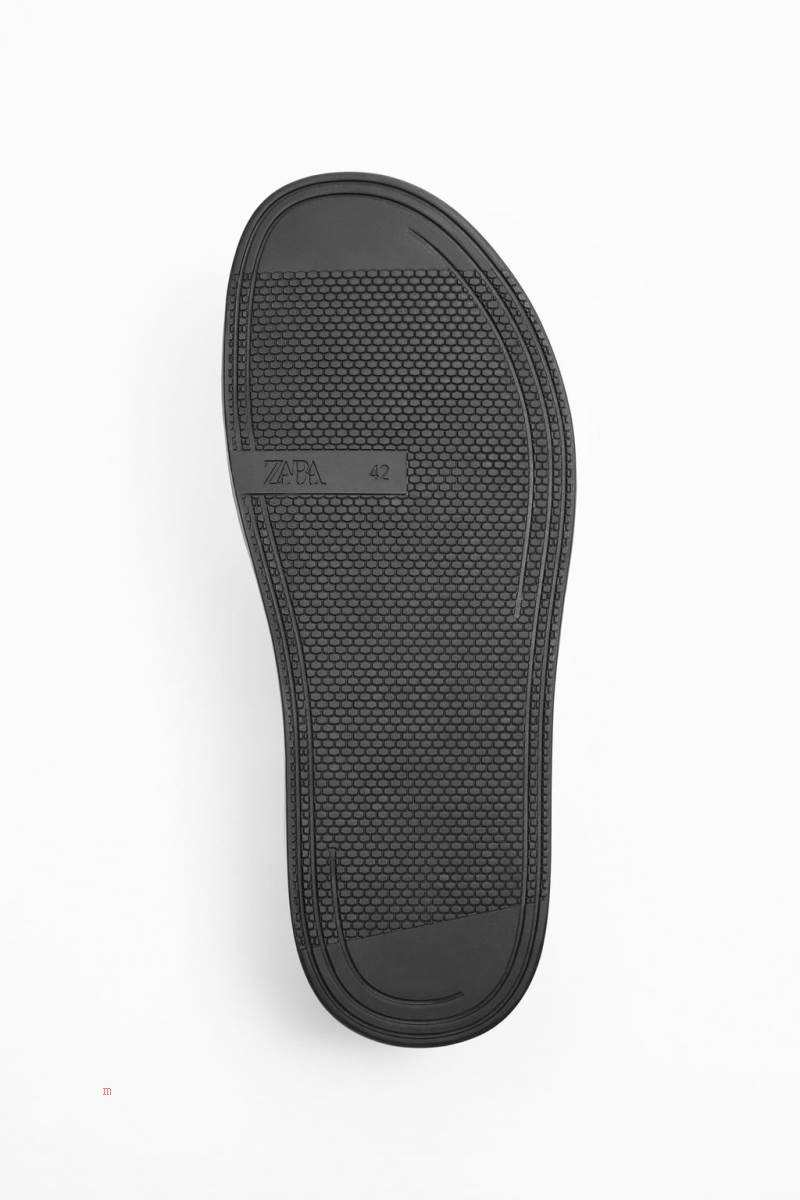 ZARA Sandals with strap Sandaler Herr Svarta | GMOYT-2563