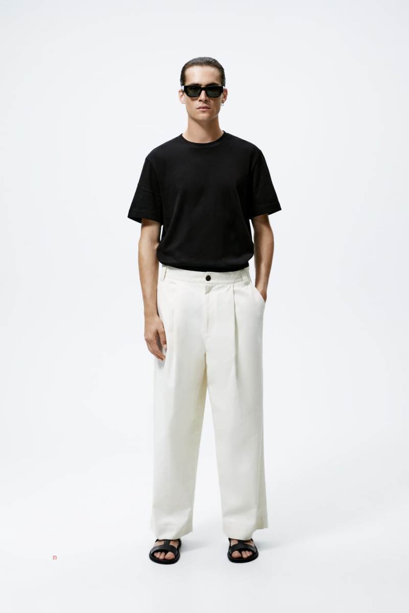 ZARA Sandals with strap Sandaler Herr Svarta | GMOYT-2563
