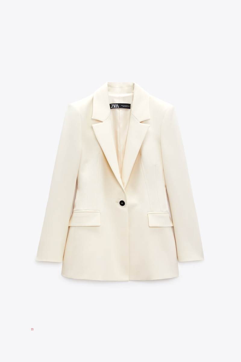ZARA TAILORED BUTTONED Blazers Dam Grå Vita | SYRZT-1428