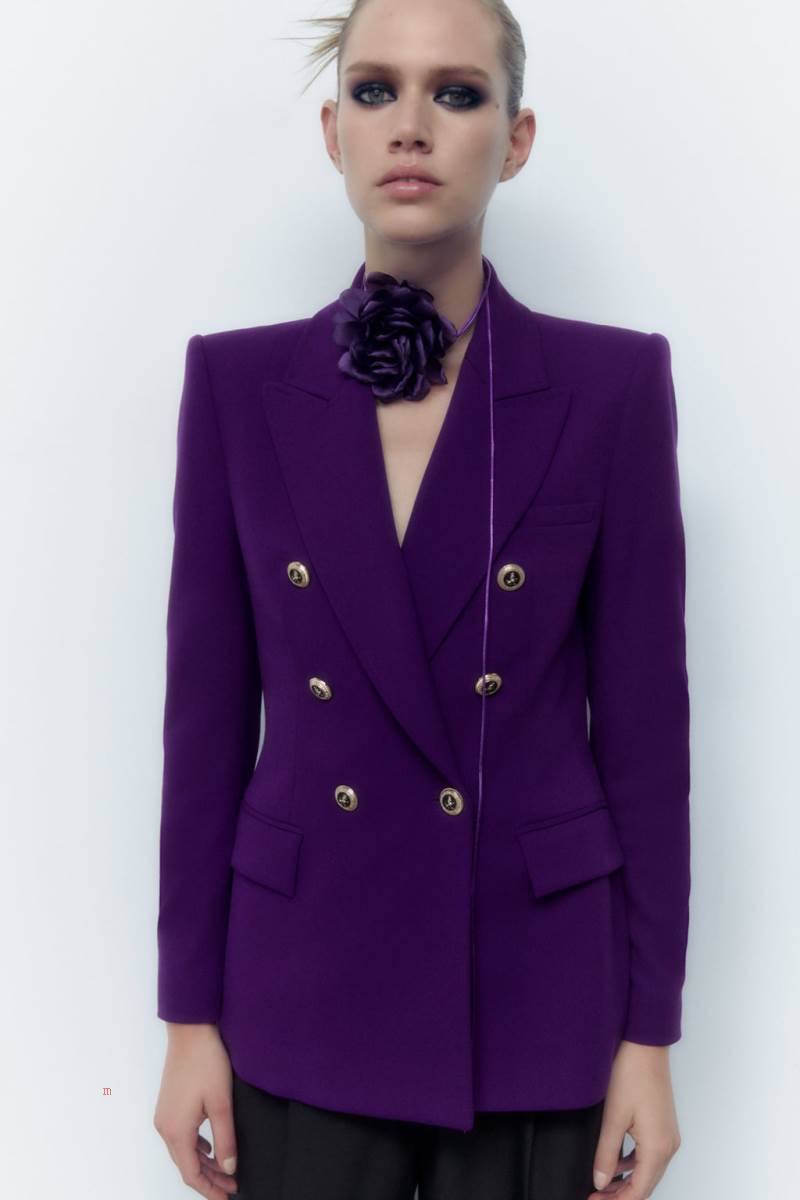 ZARA TAILORED DOUBLE-BREASTED Blazers Dam Lila | HXOAN-0985