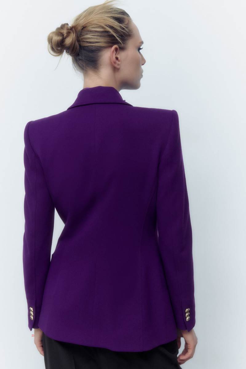 ZARA TAILORED DOUBLE-BREASTED Blazers Dam Lila | HXOAN-0985
