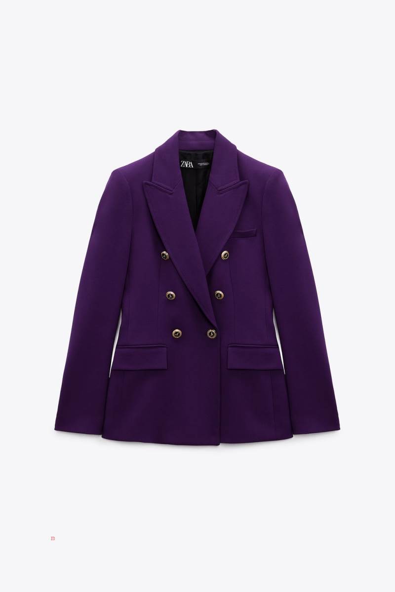 ZARA TAILORED DOUBLE-BREASTED Blazers Dam Lila | HXOAN-0985
