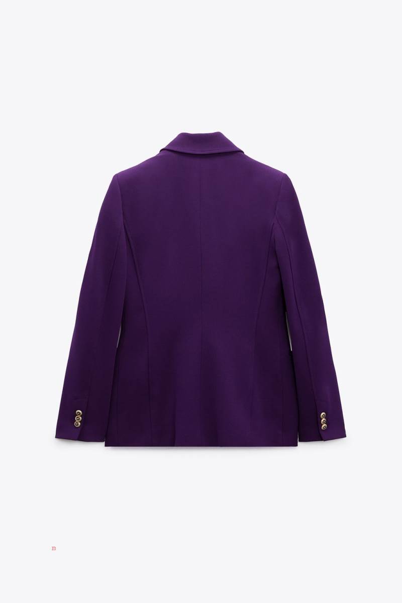 ZARA TAILORED DOUBLE-BREASTED Blazers Dam Lila | HXOAN-0985