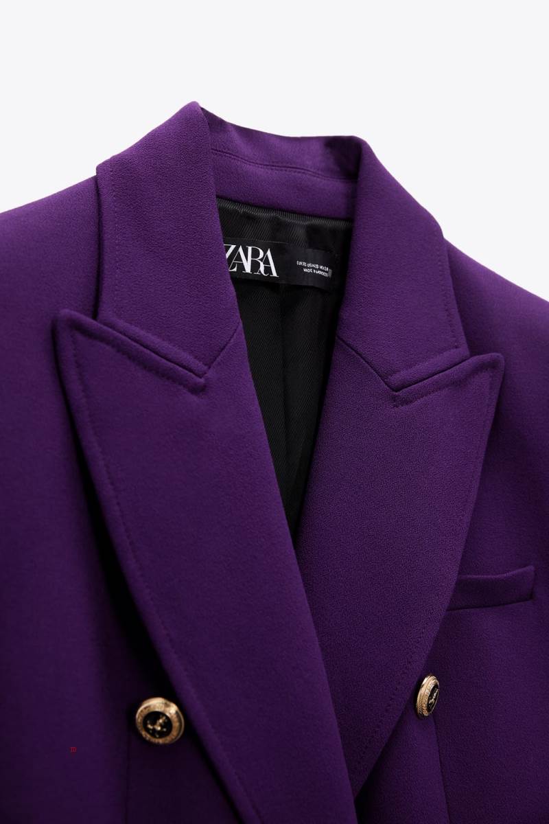 ZARA TAILORED DOUBLE-BREASTED Blazers Dam Lila | HXOAN-0985