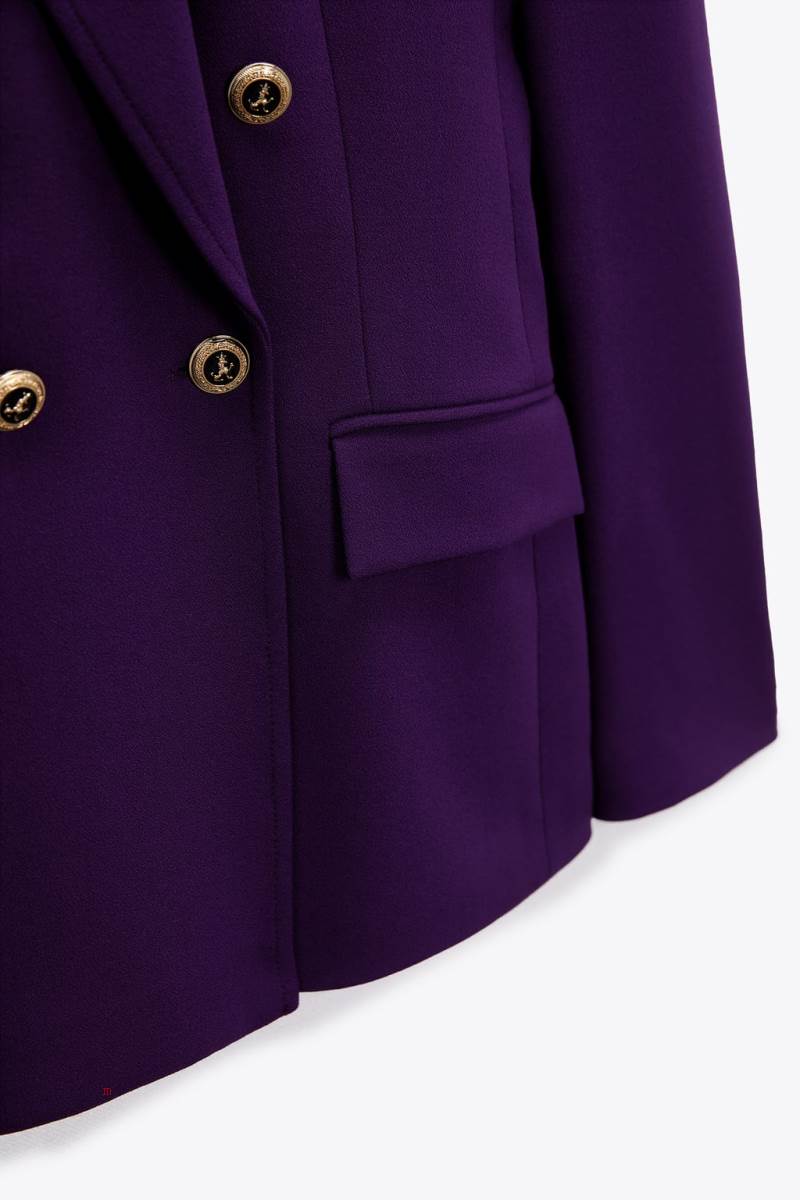 ZARA TAILORED DOUBLE-BREASTED Blazers Dam Lila | HXOAN-0985