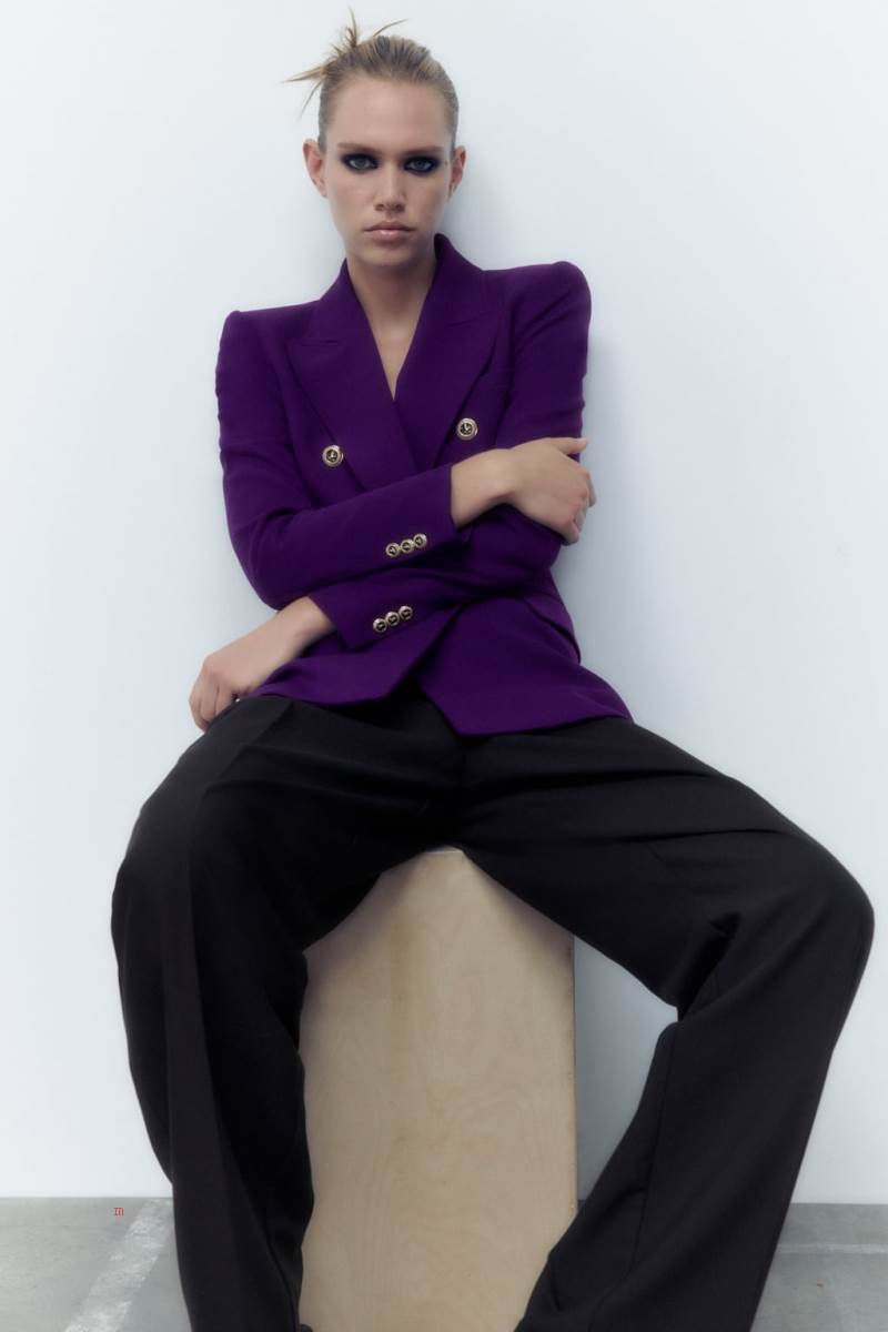 ZARA TAILORED DOUBLE-BREASTED Blazers Dam Lila | HXOAN-0985