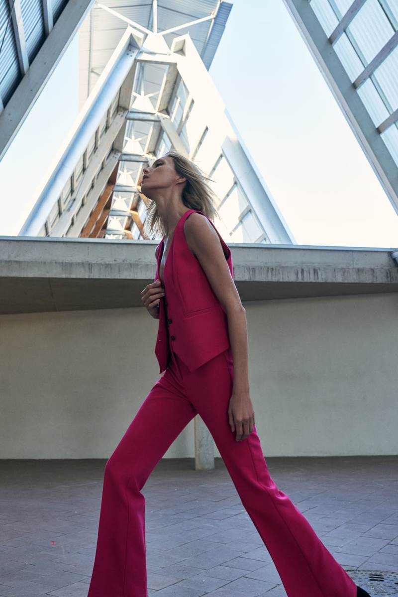 ZARA TAILORED Kostym Väst Dam Fuchsia | JZNEY-8365