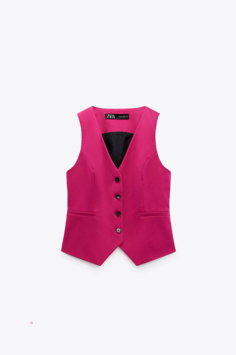 ZARA TAILORED Kostym Väst Dam Fuchsia | JZNEY-8365