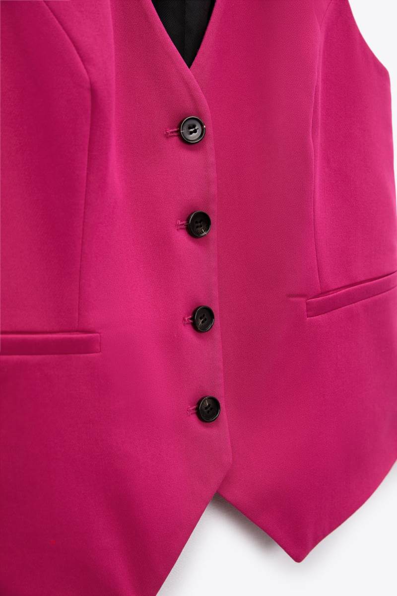 ZARA TAILORED Kostym Väst Dam Fuchsia | JZNEY-8365