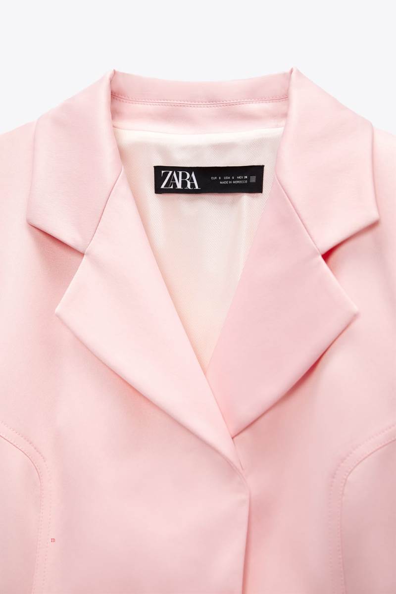 ZARA TAILORED SATIN Blazers Dam Rosa | AFJEV-8354