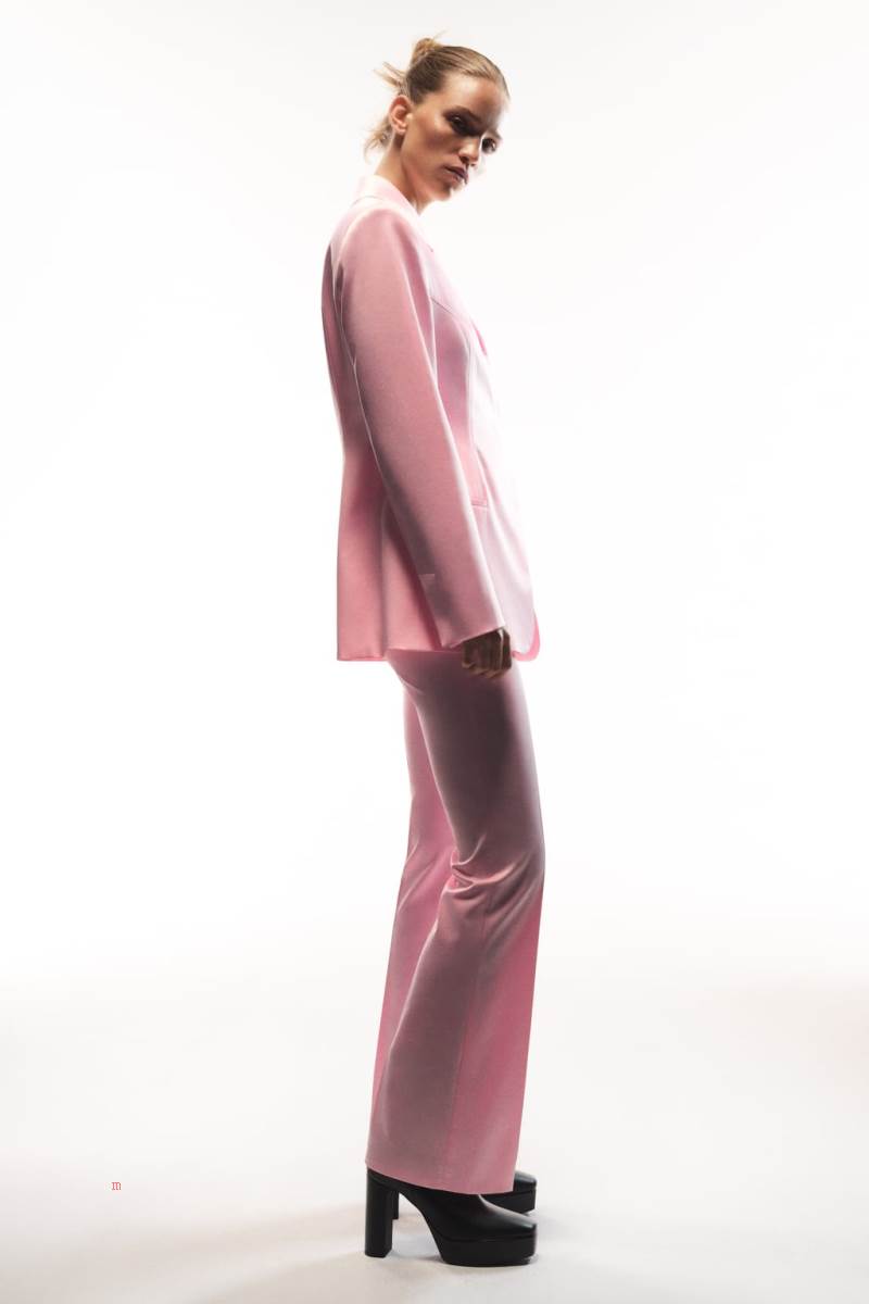 ZARA TAILORED SATIN Blazers Dam Rosa | AFJEV-8354
