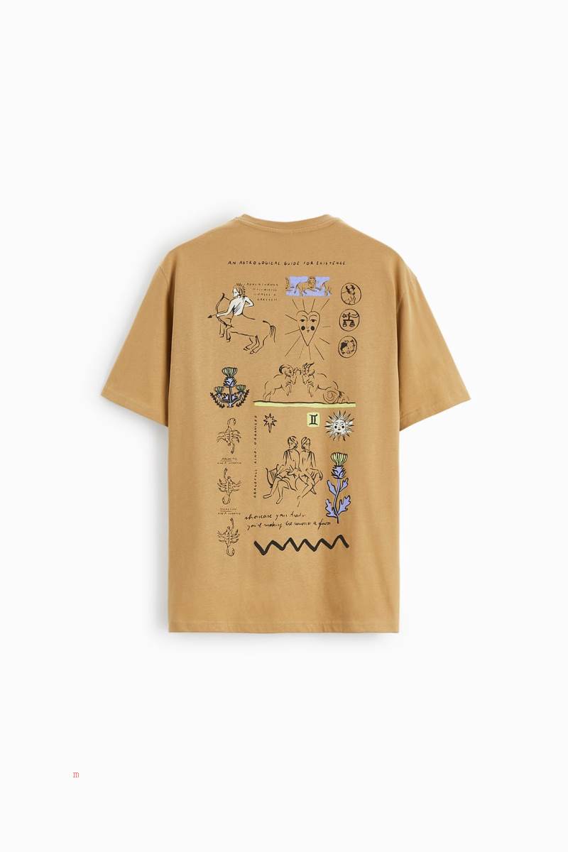 ZARA TAROT PRINT T-shirt Herr Bruna | VKPGT-5269