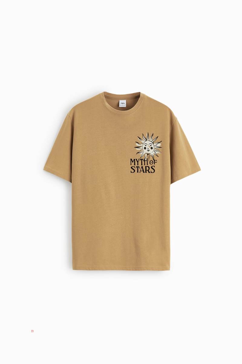ZARA TAROT PRINT T-shirt Herr Bruna | VKPGT-5269