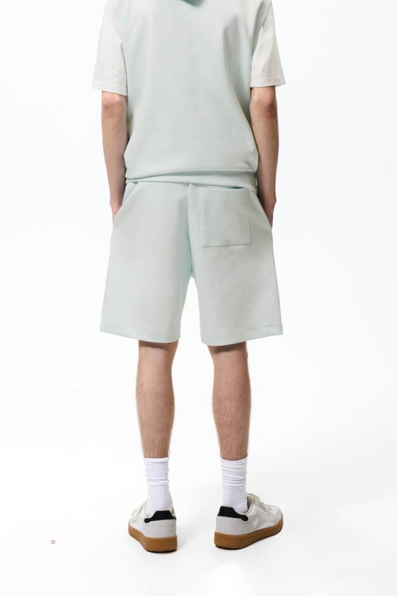 ZARA TECHNICAL BERMUDA Mjukisbyxor Herr Blå | JDHZB-4251