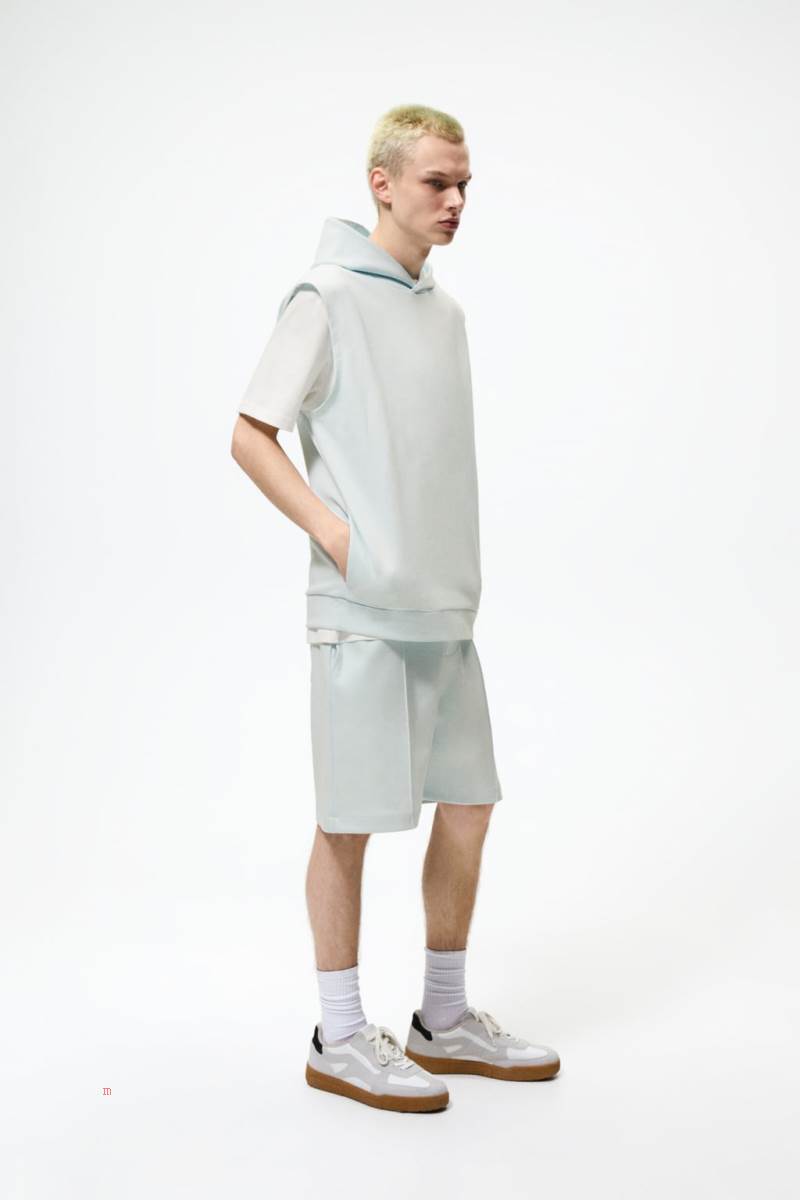 ZARA TECHNICAL BERMUDA Mjukisbyxor Herr Blå | JDHZB-4251