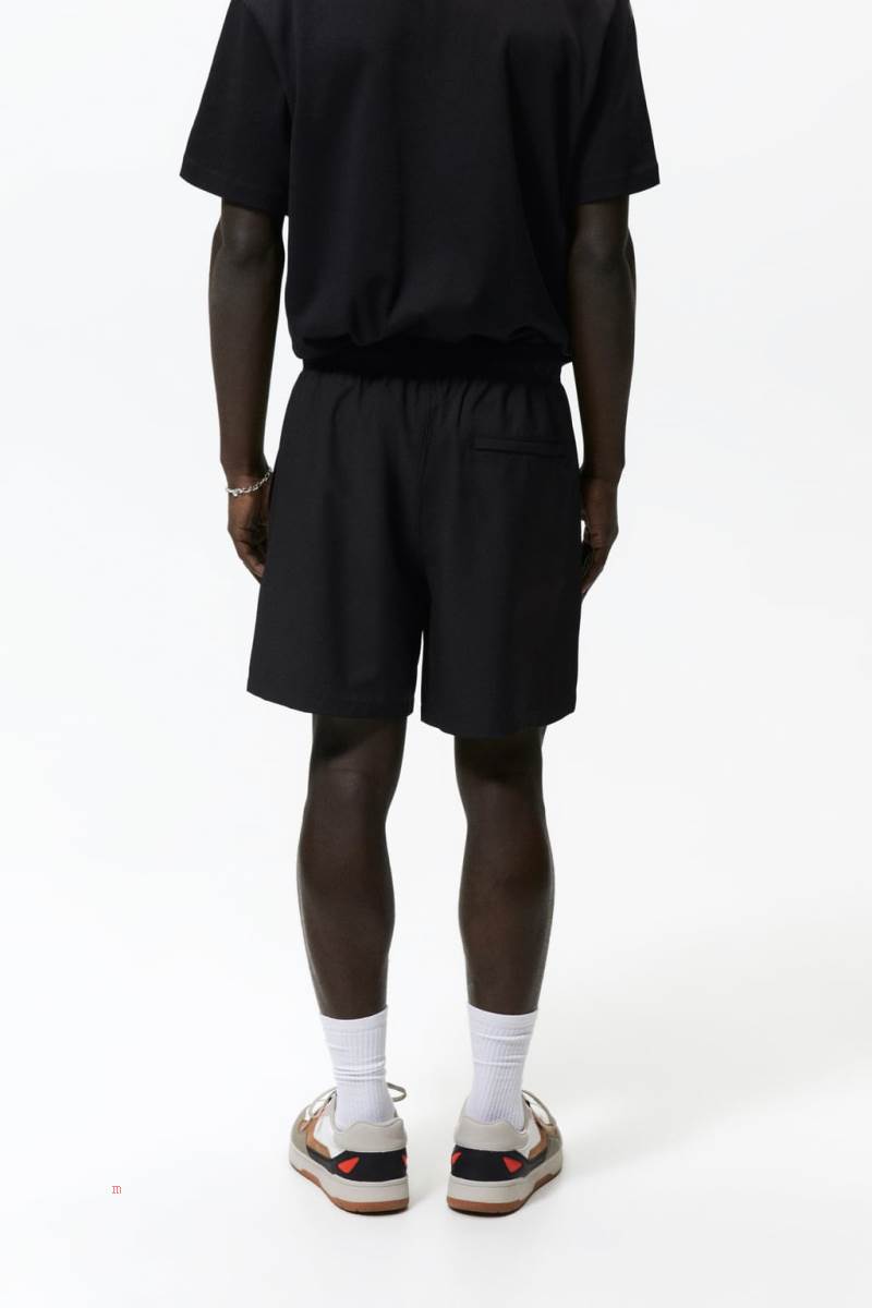 ZARA TECHNICAL BERMUDA Mjukisbyxor Herr Svarta | RTXPA-5218