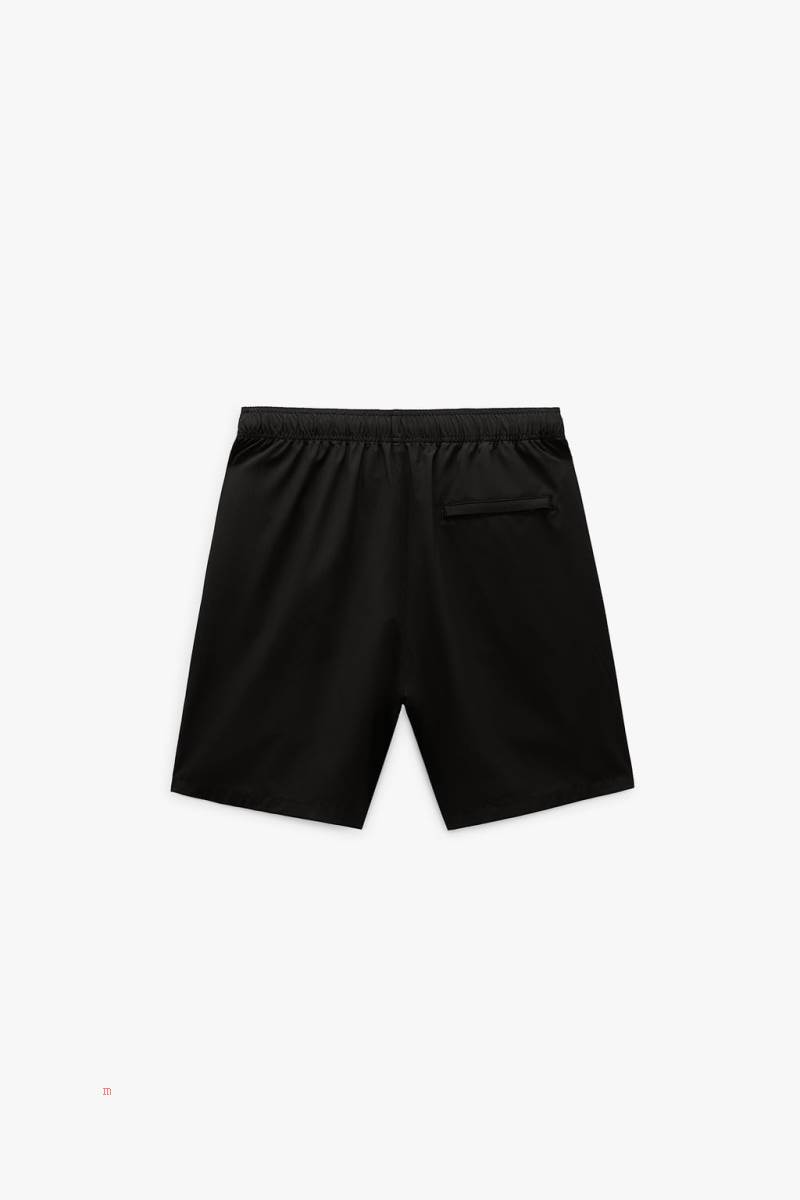 ZARA TECHNICAL BERMUDA Mjukisbyxor Herr Svarta | RTXPA-5218