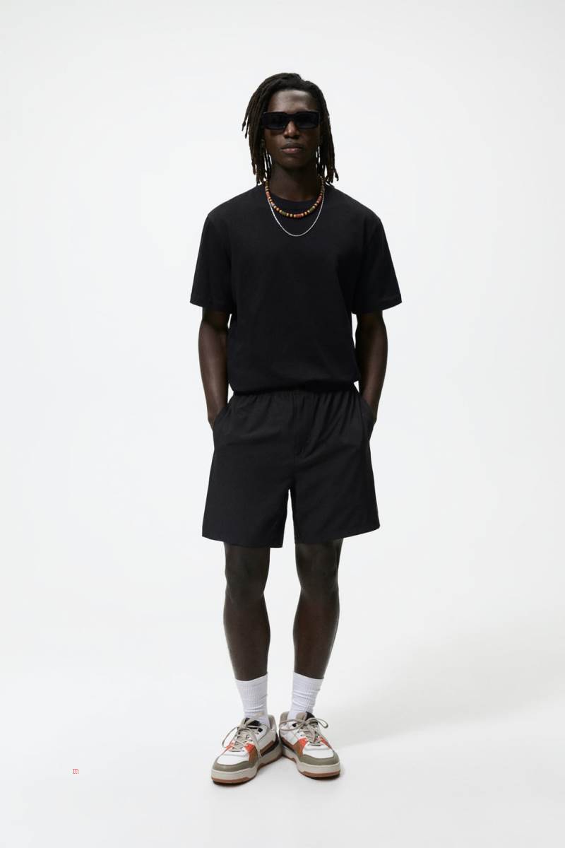 ZARA TECHNICAL BERMUDA Mjukisbyxor Herr Svarta | RTXPA-5218
